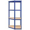 vidaXL 4-Layer Shelves 4 pcs Blue Steel&Engineered Wood