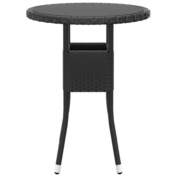 vidaXL 3 Piece Garden Dining Set Poly Rattan Black