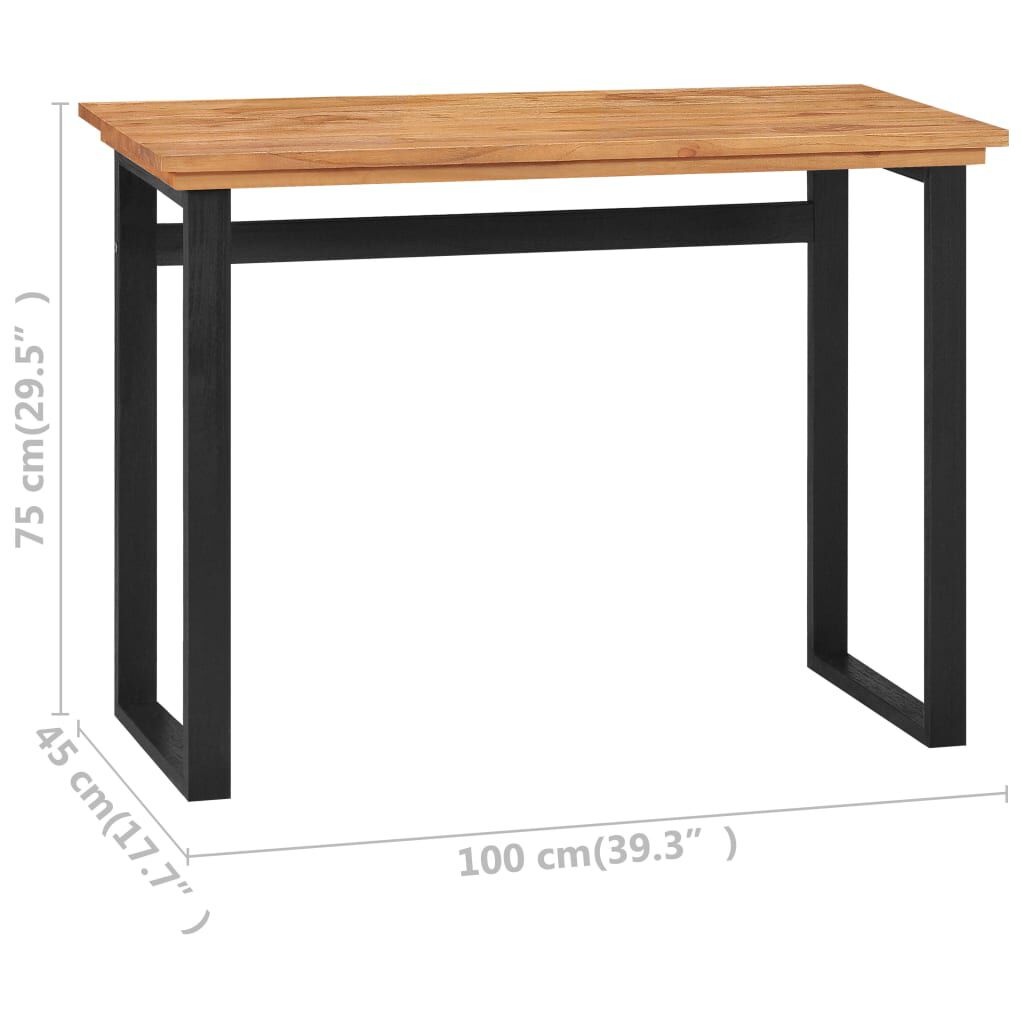 vidaXL Desk 100x45x75 cm Solid Teak Wood