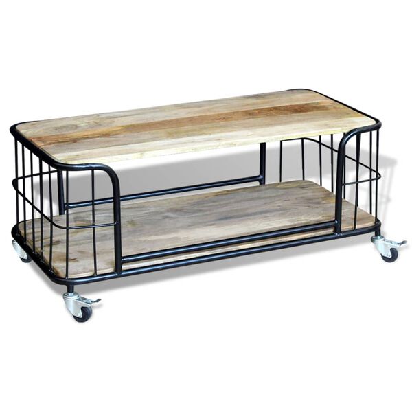 vidaXL Coffee Table Solid Mango Wood 100x50x35 cm