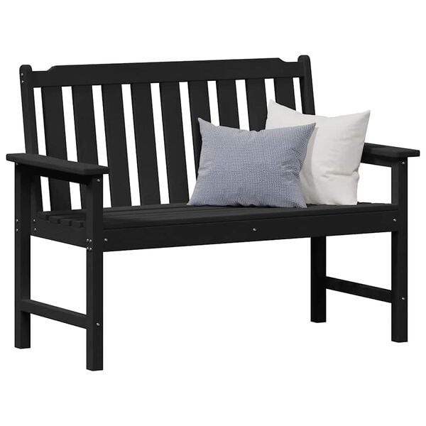 vidaXL Garden Bench Black 120 x 59 x 88 cm HDPE