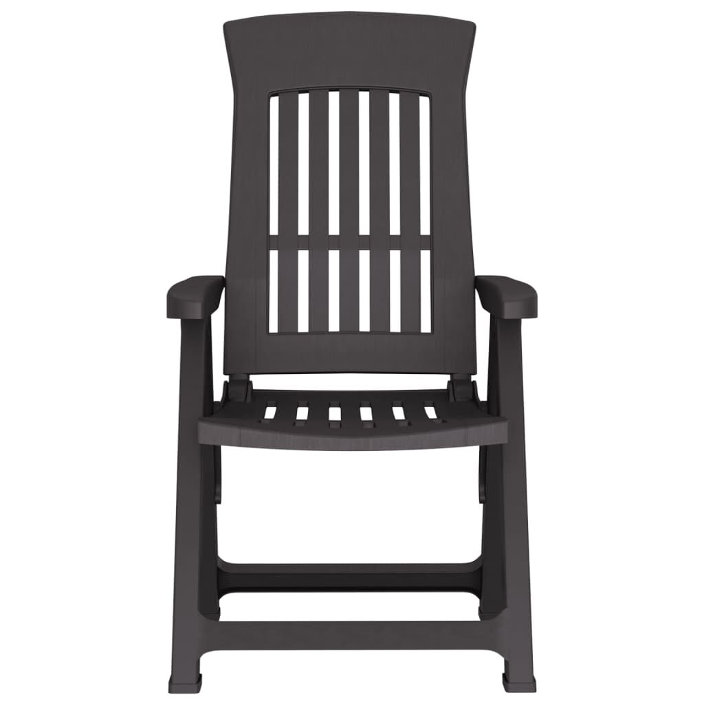 vidaXL Garden Reclining Chairs 2 pcs Anthracite PP