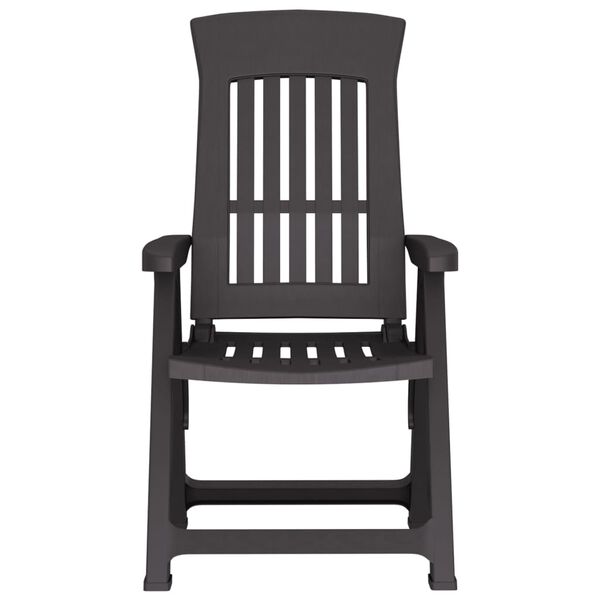 vidaXL Garden Reclining Chairs 2 pcs Anthracite PP