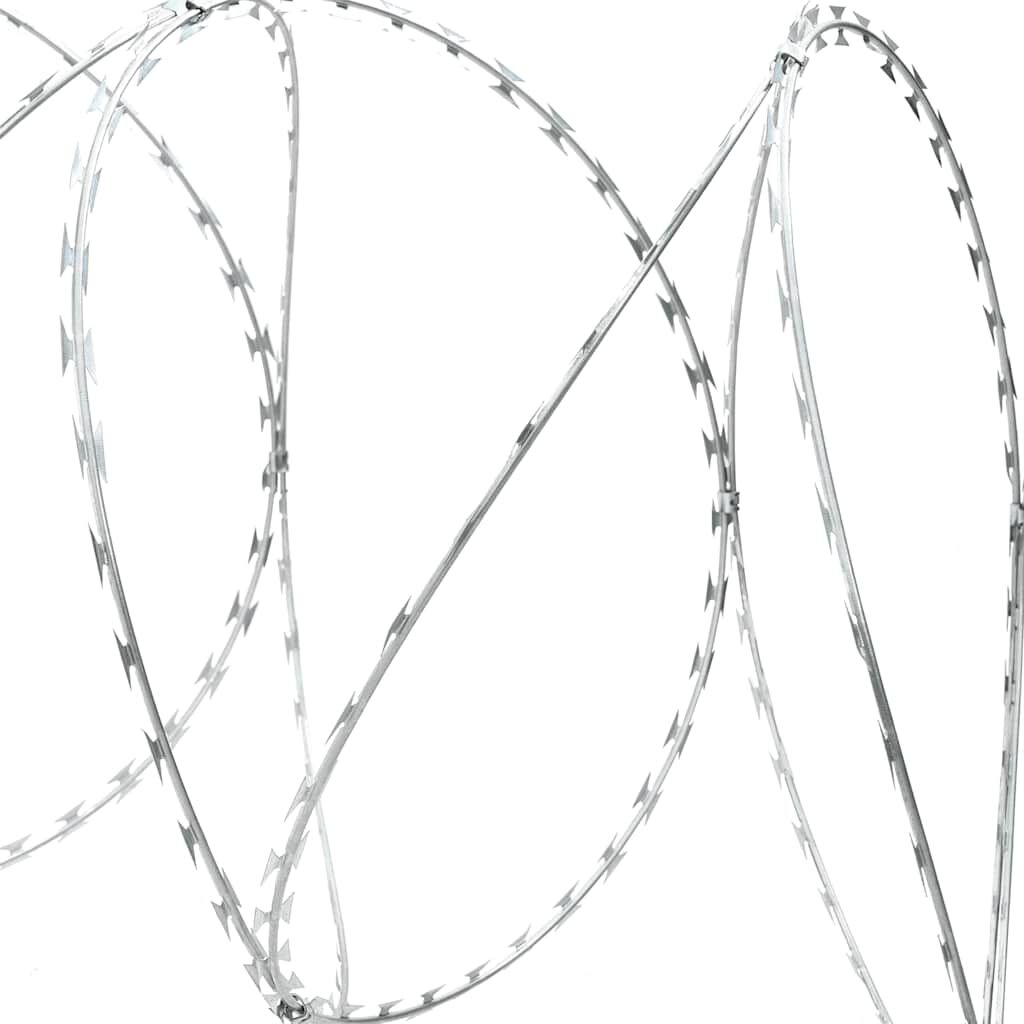 vidaXL BTO-22 Clipped Concertina Razor Wire Galvanised Steel 60 m