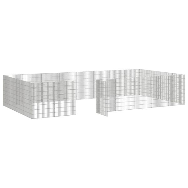 vidaXL Free Range Animal Enclosure 24-Panel 54x80 cm Galvanised Iron
