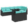 vidaXL Garden Sofa Set with Cushion Manual 9 pcs Black Poly Rattan