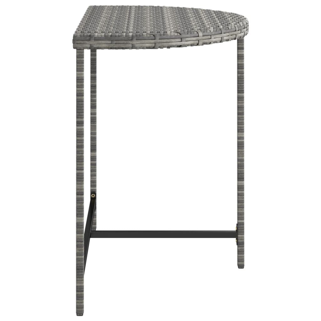 vidaXL Garden Table Grey 80x50x75 cm Poly Rattan