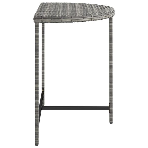 vidaXL Garden Table Grey 80x50x75 cm Poly Rattan