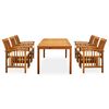 vidaXL 7 Piece Garden Dining Set with Cushions Solid Acacia Wood