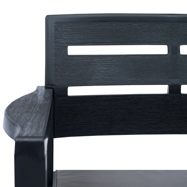 vidaXL 3 Piece Garden Lounge Set Plastic Anthracite