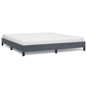 vidaXL Bed Frame without Mattress Dark Grey 193x203 cm King Velvet