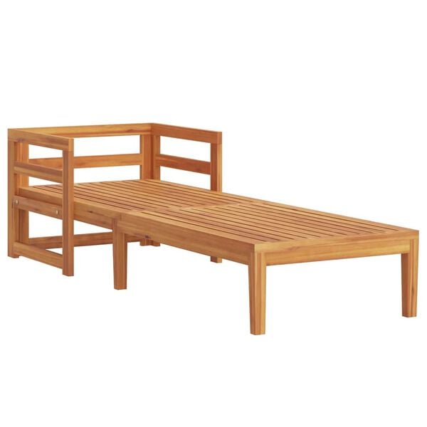 vidaXL Sun Lounger with Cream White Cushions Solid Acacia Wood