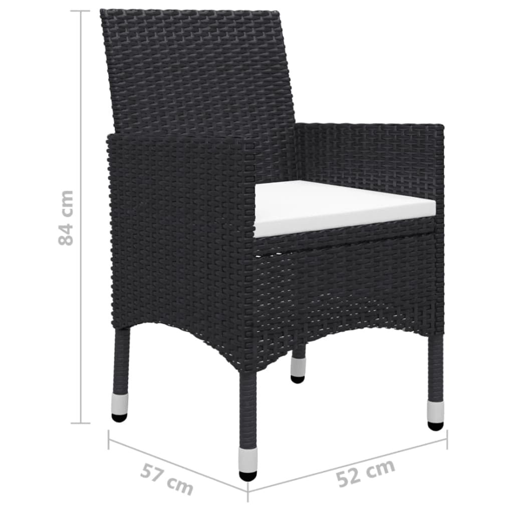 vidaXL 5 Piece Garden Dining Set Black