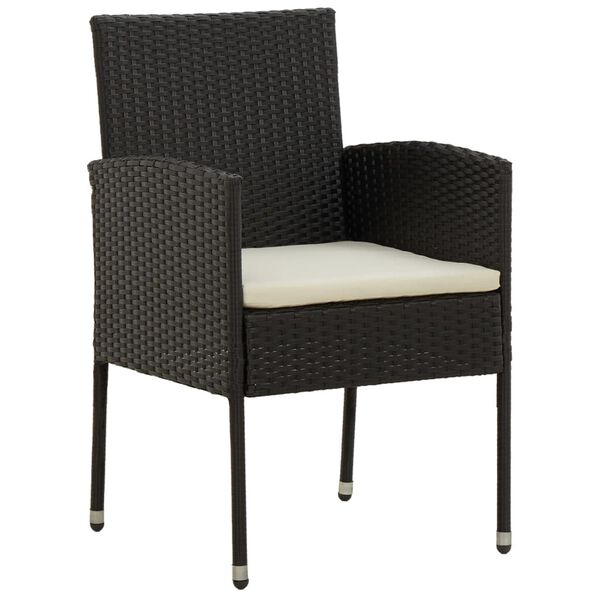vidaXL 5 Piece Outdoor Dining Set Poly Rattan Black