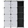 vidaXL Modular Cabinet 9 Compartments 109x36.5x143 cm Black and White