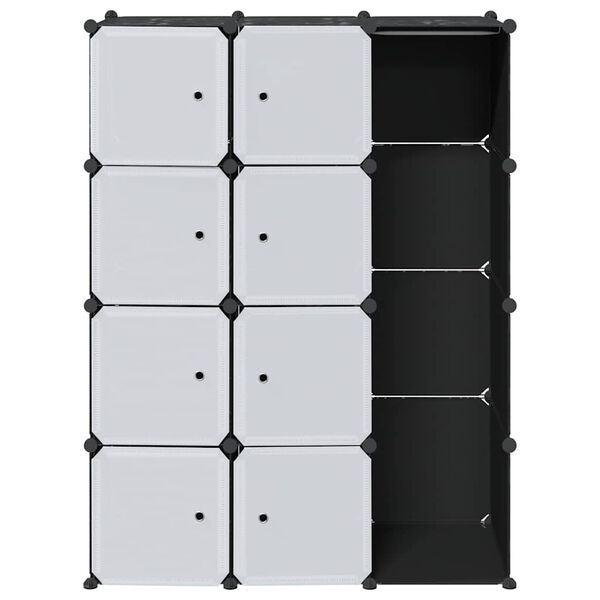 vidaXL Modular Cabinet 9 Compartments 109x36.5x143 cm Black and White