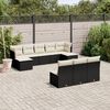 vidaXL 10 Piece Garden Sofa Set with Cushions Black Poly Rattan
