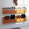 vidaXL Wall-mounted Shoe Racks 2 pcs Wax Brown 110x8.5x23.5 cm Solid Wood Pine