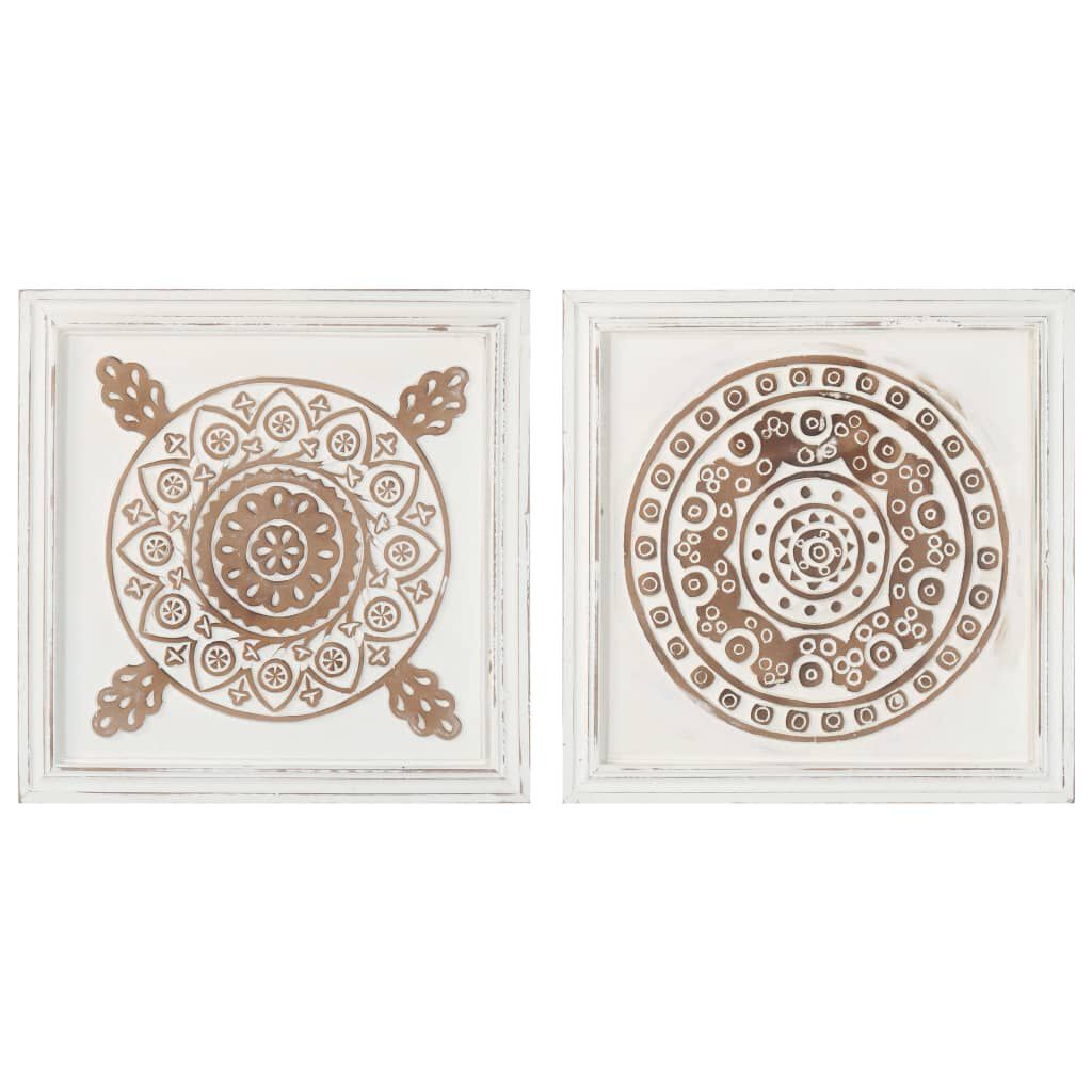 vidaXL Hand-Carved Wall Panels 2 pcs MDF 40x40x1.5 cm