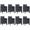 vidaXL Garden Dining Set 9 pcs Anthracite Polt rattan