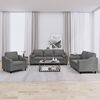 vidaXL 3 Piece Sofa Set with Pillows Dark Grey Fabric
