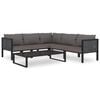 vidaXL Sectional Corner Sofa with Left Armrest Poly Rattan Anthracite