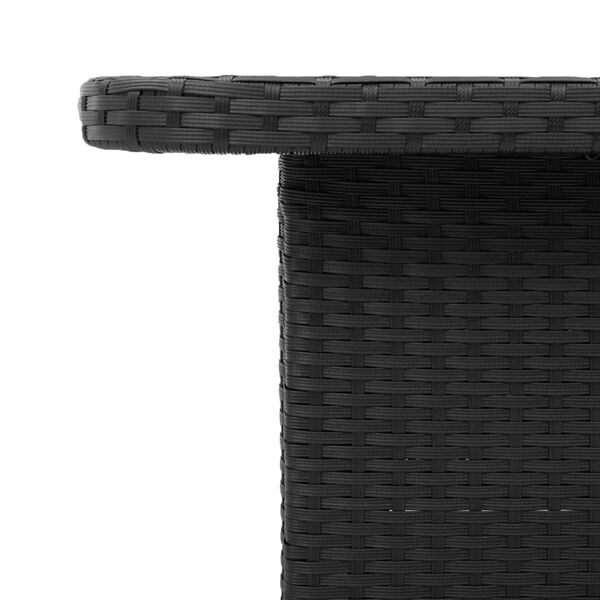 vidaXL Garden Table Black 80x80x71 cm Poly Rattan and Acacia Wood
