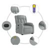 vidaXL Electric Stand up Massage Recliner Chair Light Grey Fabric
