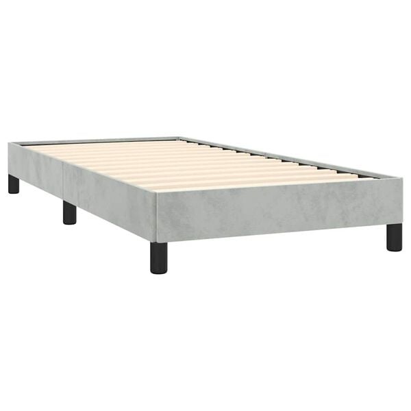 vidaXL Bed Frame without Mattress Light Grey 100x190 cm Twin Velvet
