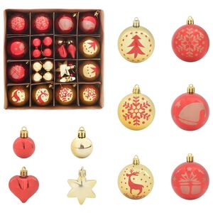 vidaXL Christmas Bauble Set 40 pcs Gold and Red