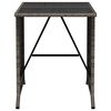 vidaXL 3 Piece Bistro Set with Cushions Grey Poly Rattan
