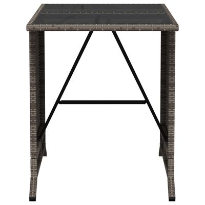 vidaXL 3 Piece Bistro Set with Cushions Grey Poly Rattan