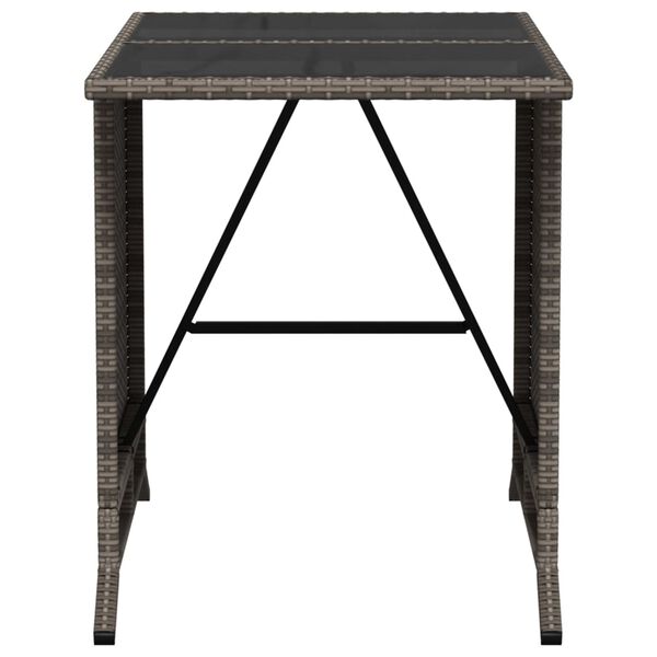 vidaXL 3 Piece Bistro Set with Cushions Grey Poly Rattan