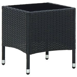 vidaXL Garden Table Black 40x40x45 cm Poly Rattan