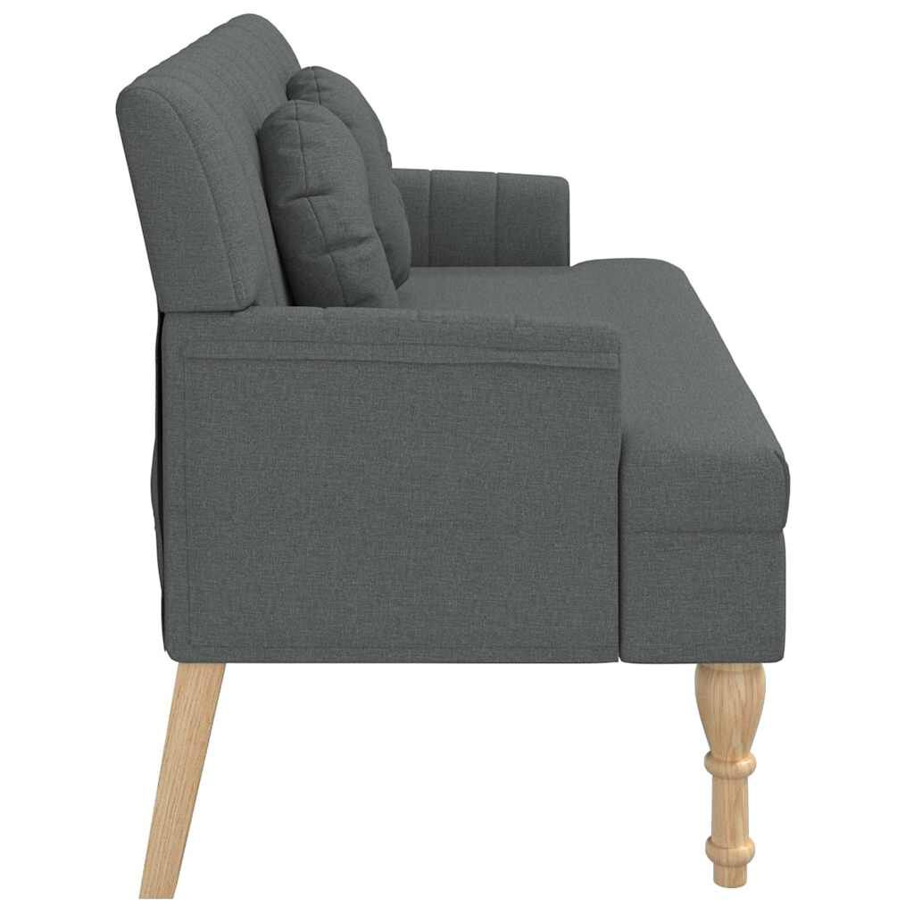 vidaXL Bench with Cushions Dark Grey 113x64.5x75.5 cm Fabric