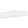 vidaXL Arched Gabion Baskets 2 pcs 400x30x60/80 cm Galvanised Iron
