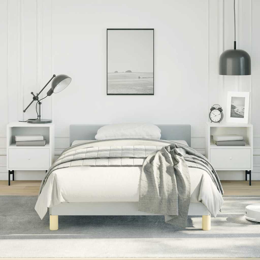 vidaXL Bed Frame without Mattress Light Grey Twin XL Fabric