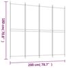 vidaXL 4-Panel Room Divider Black 200x180 cm Fabric