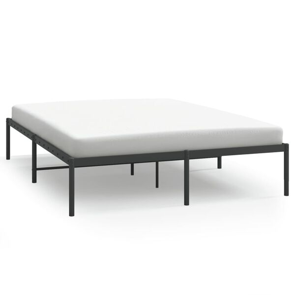 vidaXL Metal Bed Frame without Mattress Black 150x200cm
