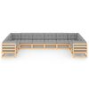 vidaXL 10 Piece Garden Lounge Set with Cushions Solid Pinewood