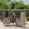vidaXL 5 Piece Garden Dining Set with Cushions Black and Grey Poly Rattan