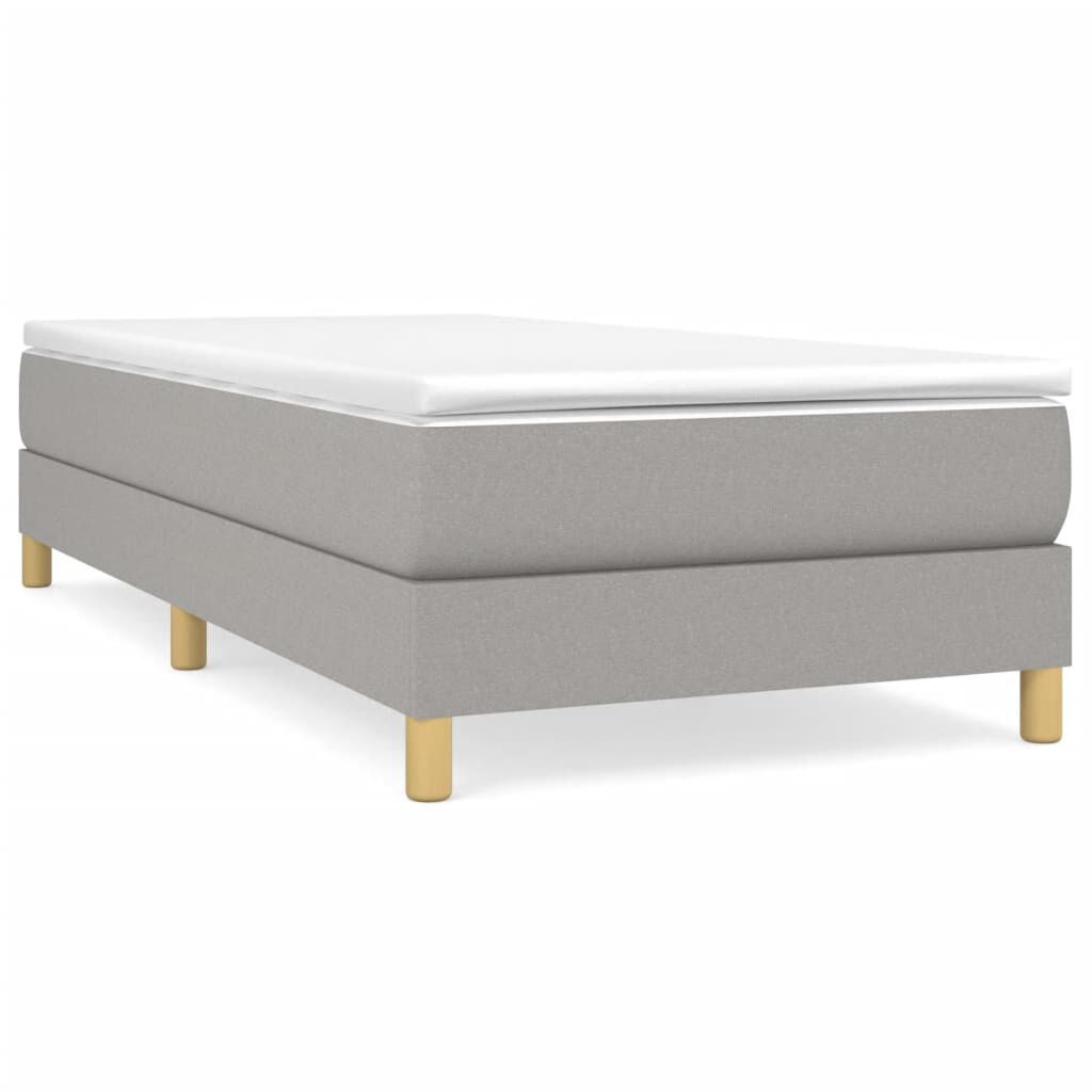 vidaXL Bed Frame without Mattress Light Grey Twin XL Fabric (US Only)