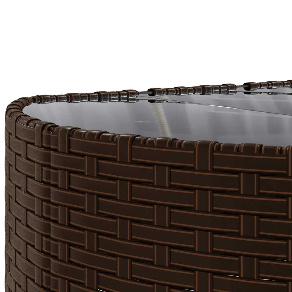 vidaXL 10 Piece Garden Sofa Set with Cushions Brown Poly Rattan