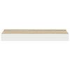 vidaXL Floating Wall Shelf Oak and White 50x23x3.8 cm MDF