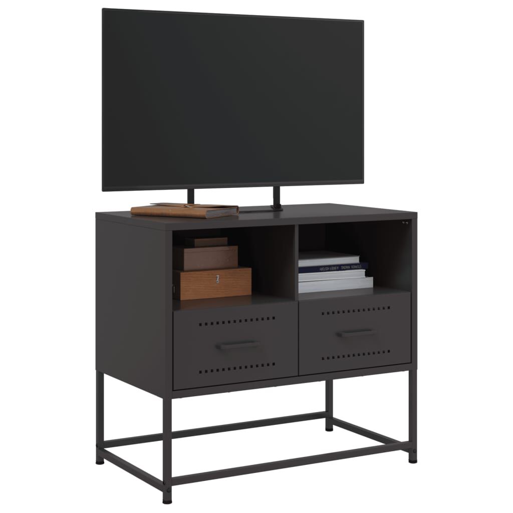 vidaXL TV Cabinet Black 68x39x60.5 cm Steel