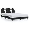 vidaXL Bed Frame "Viana" without Mattress Black and White 137x190 cm Double Faux Leather