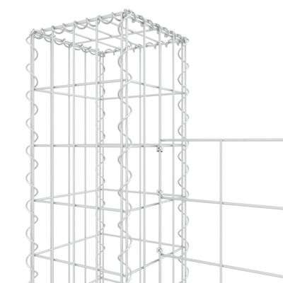 vidaXL U-shape Gabion Basket with 2 Posts Iron 140x20x150 cm