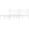 vidaXL Metal Bed Frame without Mattress with Headboard White 193x203cm