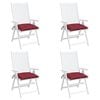vidaXL Chair Cushions 4 pcs Wine Red 40x40x7 cm Oxford Fabric