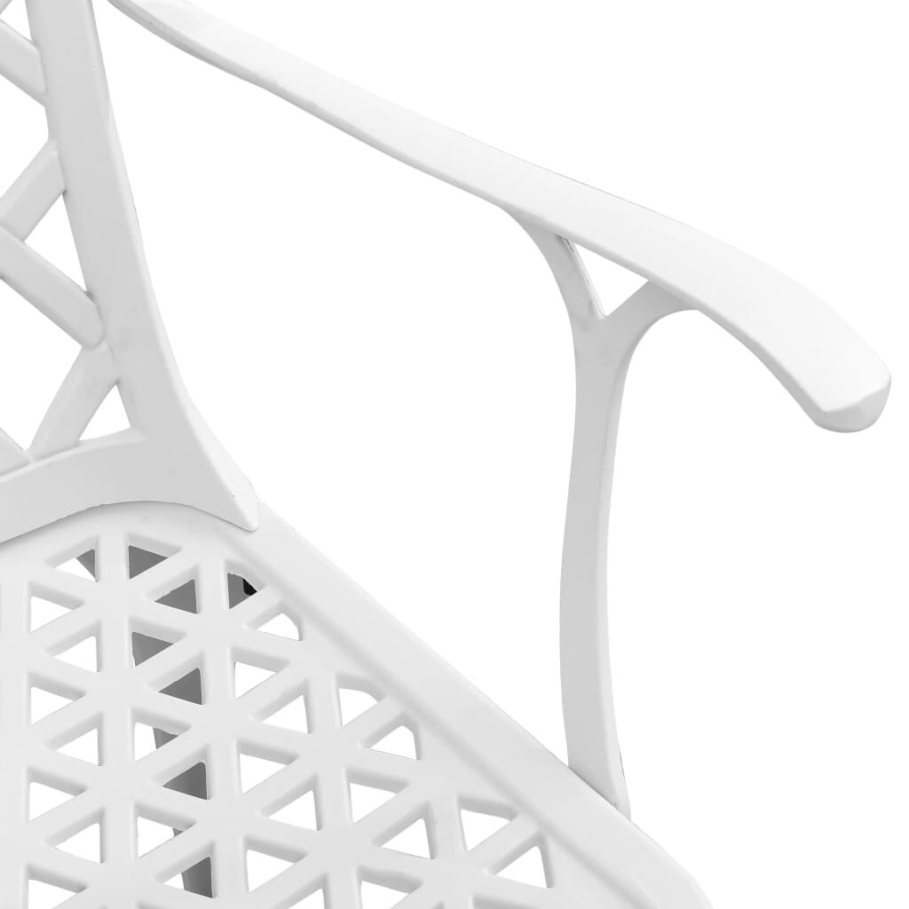vidaXL 3 Piece Bistro Set White Cast Aluminium